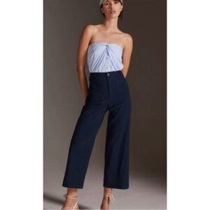 Anthropologie Maeve Colette Cropped Wide-Leg Trousers